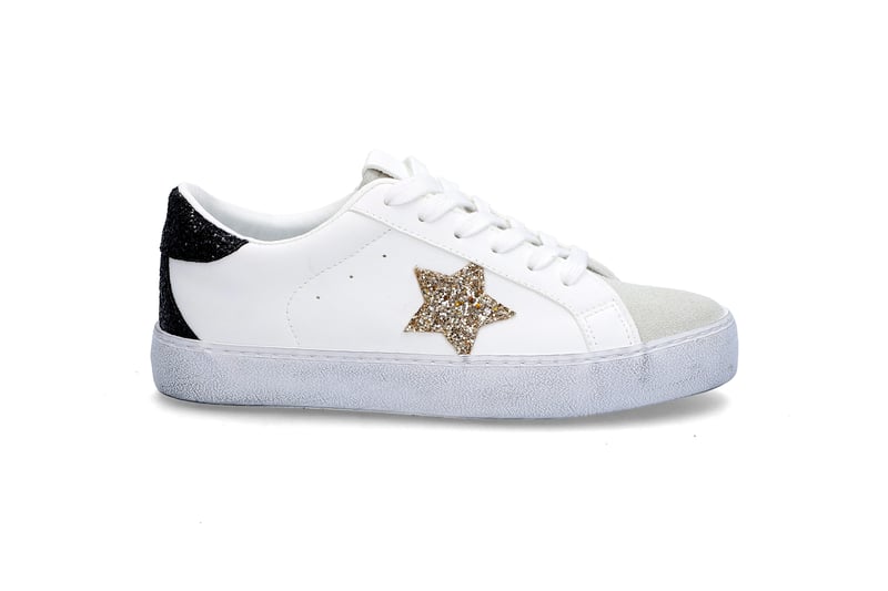 Sporty sneakers med glitter BLACK