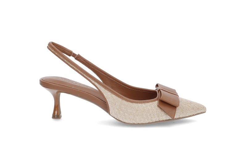 Slingback pumps i raffia og skinn STOCKHOLM DESIGN GROUP